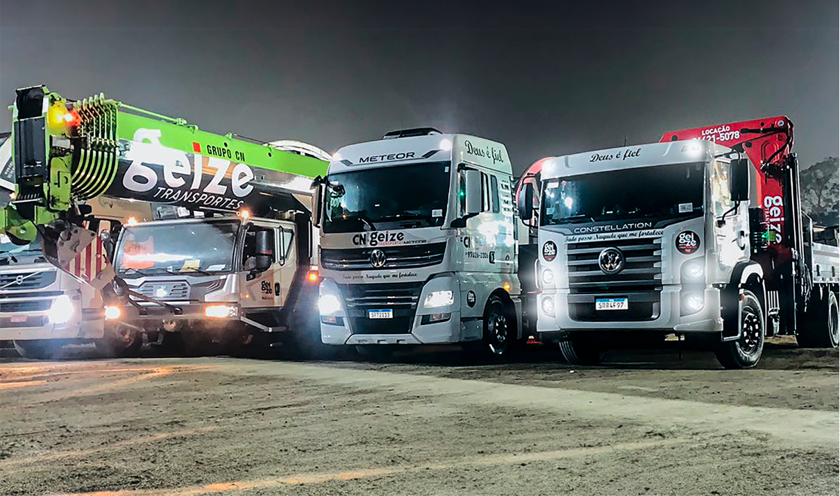 Estrutura de ponta e frota de veículos pesados